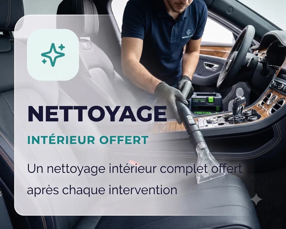 Nettoyage intérieur offert - Un nettoyage intérieur complet offert après chaque intervention